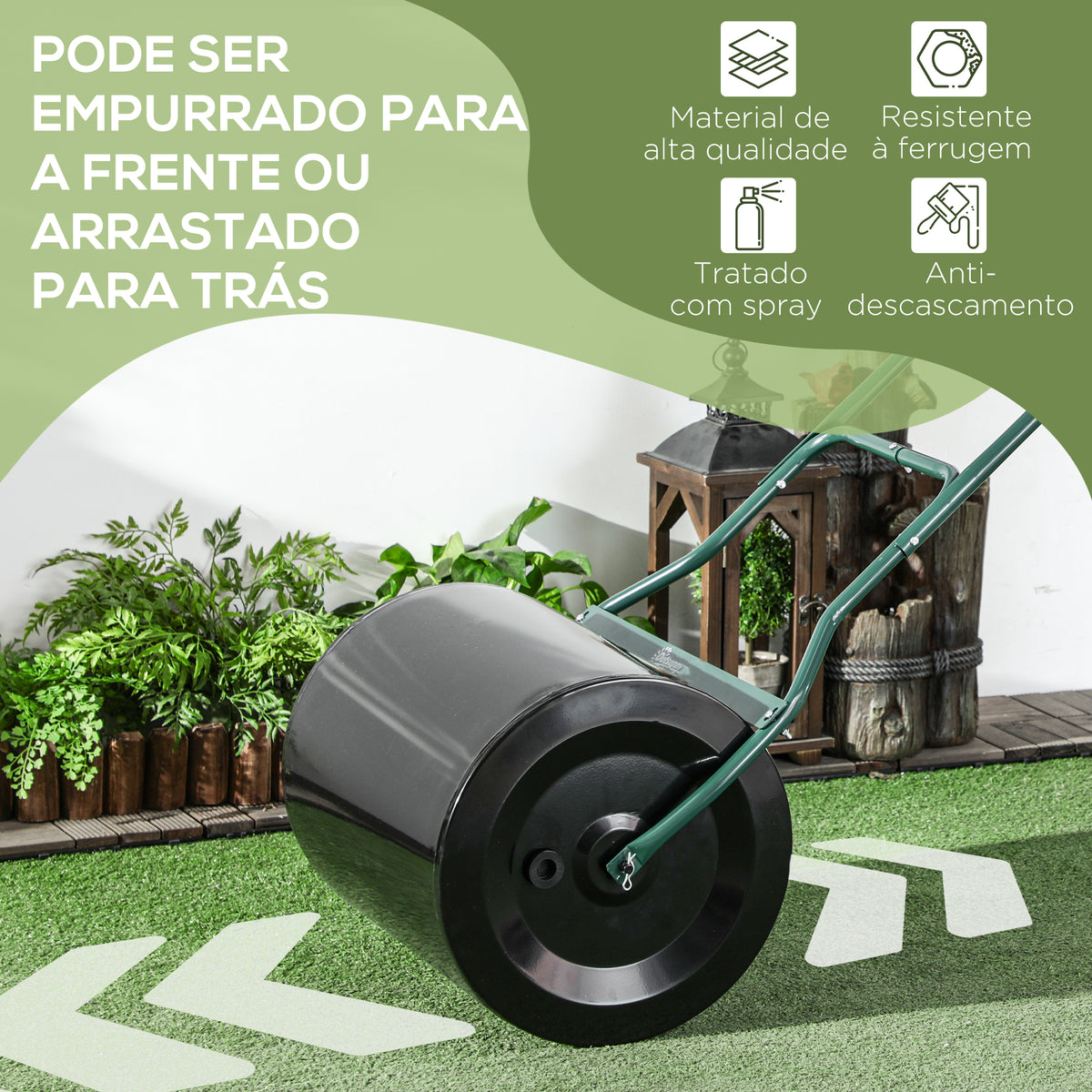 Rolo de grama para jardim Rolo de gramado com capacidade de 60L Recarregável com areia ou água Diâmetro de 50cm — foto 5