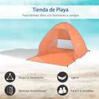 Tenda Pop-up Instantâneo e Portátil com Janelas Protetoras para Piquenique, Praia e Camping com Proteção UV Laranja — foto 4