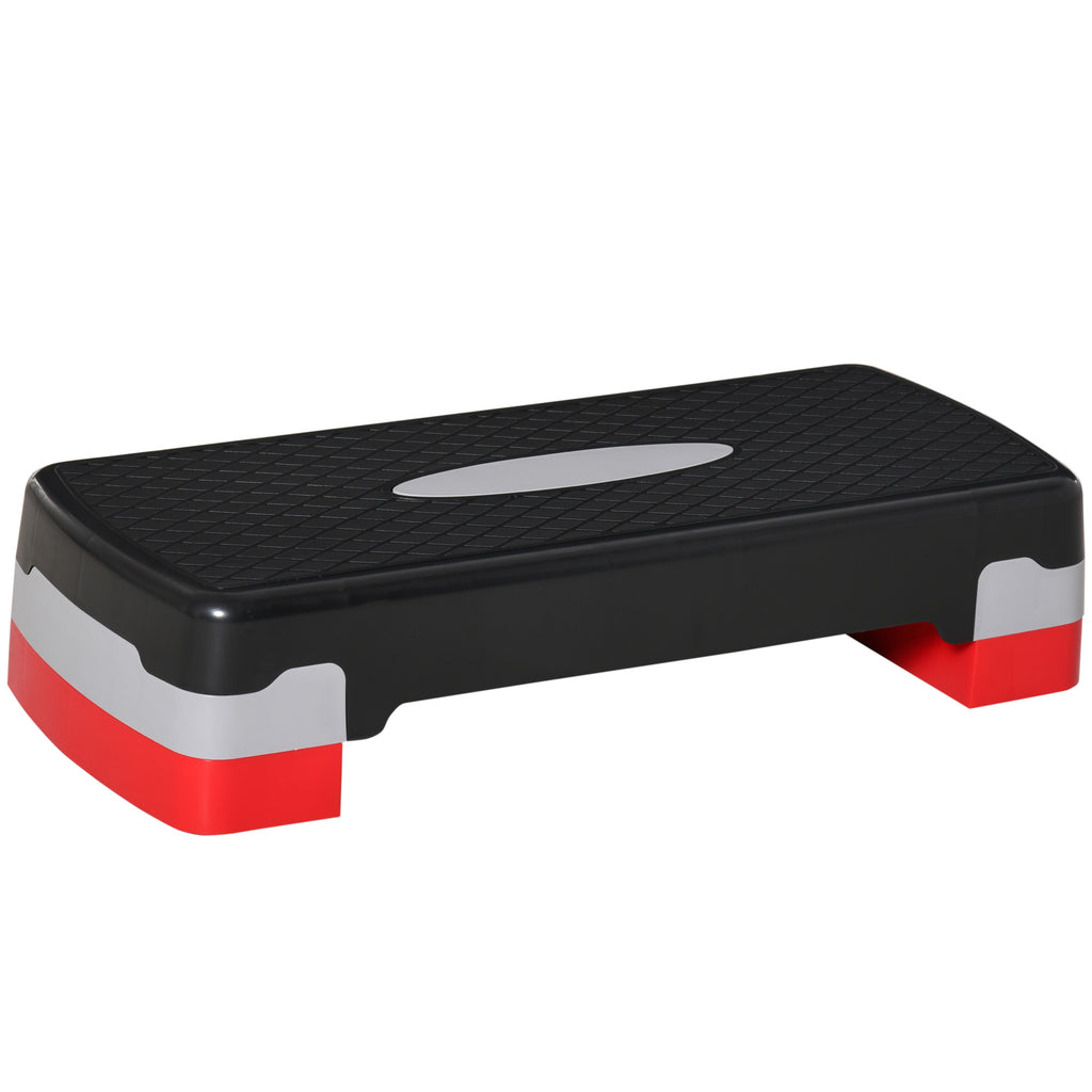 Step para Exercício Aeróbico Plataforma Step com Altura Ajustável em 2 Níveis com Carga Máxima 150kg para Exercício em Academia Casa 68x29x10-15cm Preto e Vermelho — foto 1