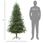 Árvore Artificial de Natal com Base Dobrável 696 Galhos PE Tridente e PVC Individual Árvore de Natal Decorativa Exterior Interior Ø90x180 Verde — foto 3