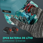 Mini Motosserra a Bateria 8 Polegadas 6000mAh Motosserra Elétrica com Motor sem Escovas de 580W 2 Baterias Mastro Telescópico e Bloqueio Duplo para Podar Árvores de Jardinagem e Madeira — foto 6