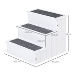 Escada para Animais de Estimação de 3 Degraus com Armazenamento e Tapete Antiderrapante Portátil Carga Máxima 30kg 40,5x44,5x38 cm Branco — foto 3