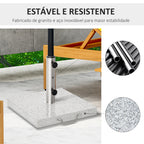 Base para Chapéu de Sol de Mármore Universal com 2 Rodas e Alça de Transporte para Mastros de Ø35/38/42mm Suporte para Chapéu de Sol de Exterior 42x42x36cm Cinza — foto 4