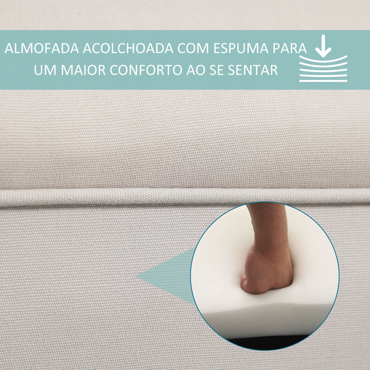 Banco de Pé de Cama Banco com Braços Curvados Estofado e Pés de Madeira para Dormitório Entrada Sala de Estar Carga Máxima 130kg 102x31x51cm Cinza — foto 5