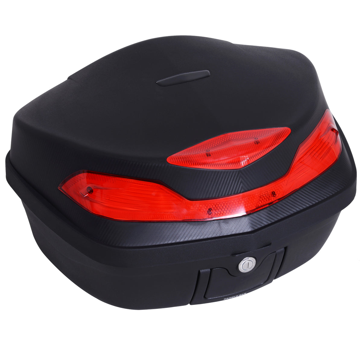 Mala para Motocicleta Mala para Mota Capacidade de 48L com Fechadura e 2 Chaves 56,5x44x32 cm Preto e Vermelho — foto 1