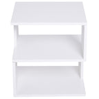 Mesa Auxiliar Mesa de Cabeceira Mesa Centro de 2 Níveis com Prateleira de Armazenamento para Sala Quarto Estante 40x40x43 cm Branco — foto 6