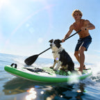Prancha de Paddle Surf Inflável com Remo Ajustável entre 160-210cm com Barbatana Removível Bolsa de Transporte e Bomba de Insuflar Carga 100 kg 302x76x10cm Verde — foto 2