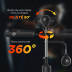 Punching Ball de Boxe com Altura Ajustável com 2 Bolas de Velocidade Barra Giratória 360° e Base Preenchida com Água ou Areia Punching Ball para Adultos 88x50x160-230cm Preto — foto 4