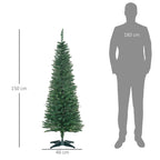 Árvore de Natal Artificial 150cm Ignífugo com 294 Pontas de Ramo PVC e Suporte de Plástico Decoração de Natal para Interiores Fácil de Montar Verde — foto 3
