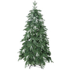 Árvore de Natal Artificial 150 cm Ramos Realistas com Efeito Neve Árvore de Natal com Suporte em Aço Base Dobrável Montagem Rápida Decoração de Natal para Casa Festa Verde — foto 1