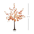 Árvore de Eucalipto Artificial 150 cm Árvore Artificial com 245 Luzes LED e Base Decoração para Interior e Exterior Laranja e Marrom — foto 3