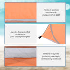 Tenda Pop-up Instantâneo e Portátil com Janelas Protetoras para Piquenique, Praia e Camping com Proteção UV Laranja — foto 6