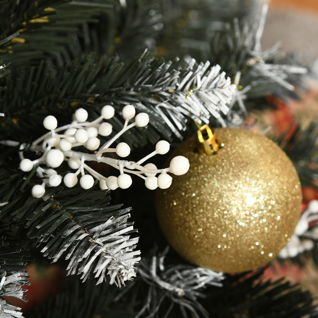 Árvore de Natal 150 cm Árvore de Natal Automática com 378 Ramos 41 Decorações Suporte em Aço Base Dobrável e Removível para Sala Verde — foto 8