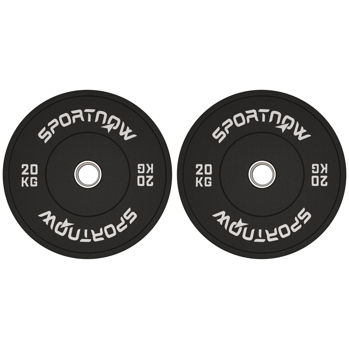 Conjunto de discos, 2 x 20 kg, padrão olímpico, borracha, silencioso, Preto — foto 1