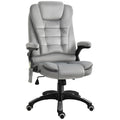 Cadeira de Escritório com Função de Massagem Cadeira Executiva Ergonômica com Aquecimento Função Reclinável Função de Balanço Altura Ajustável Giratória 360° Cadeira para Computador com Bolso Lateral Visual de Veludo Cinza — foto 1