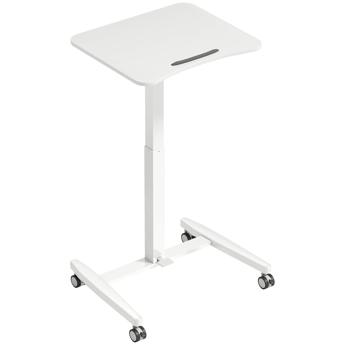 Mesa Ajustável em Altura Tampo Inclinável Rodízios e Estrutura em Aço 60,5x52x75-114 cm Branco — foto 1