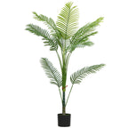 Planta artificial de interior 150 cm, palmeira árvore artificial com vaso de plástico e flocagem, verde — foto 1