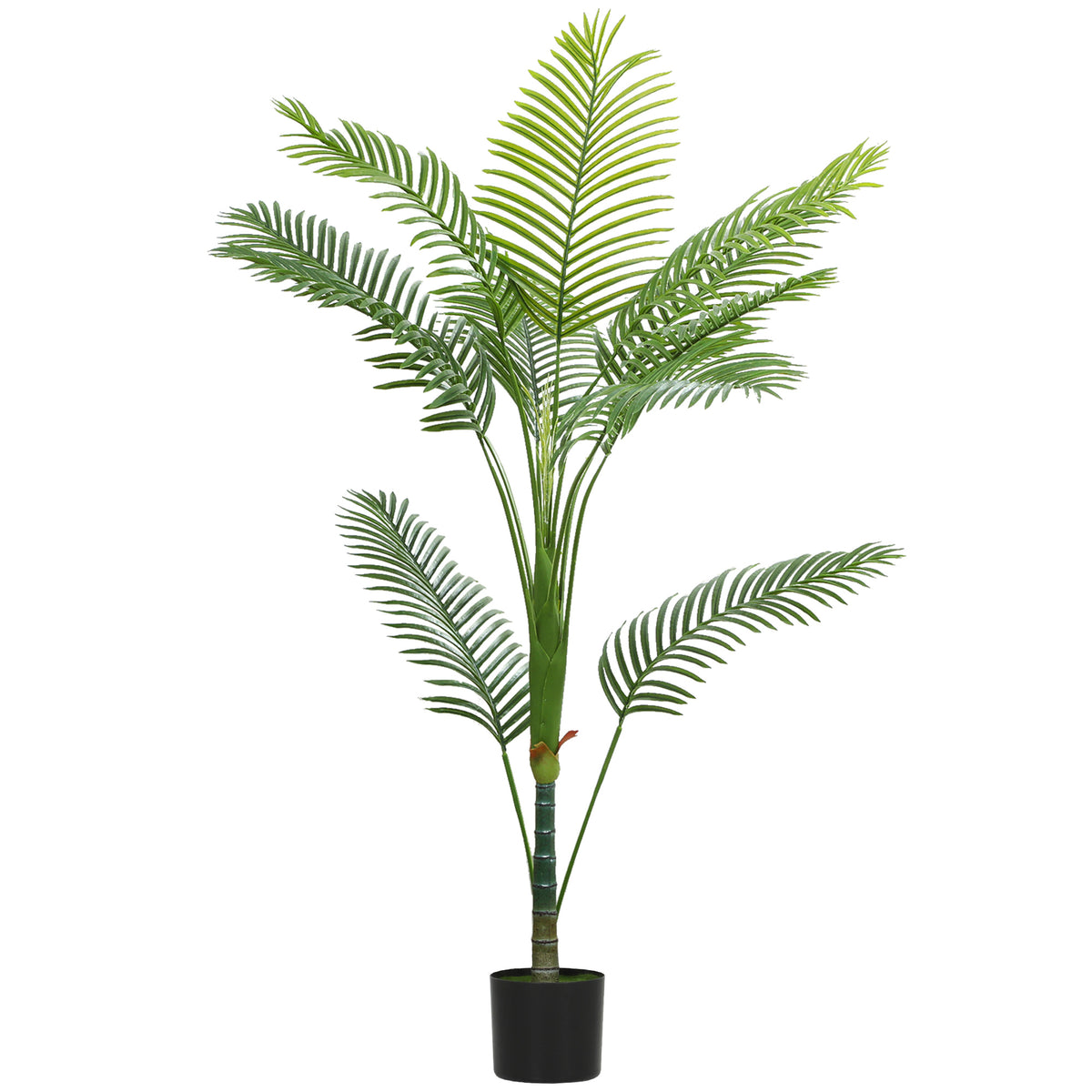 Planta artificial de interior 150 cm, palmeira árvore artificial com vaso de plástico e flocagem, verde — foto 1