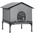 Casa para Gatos Dobrável com Almofada Elevada e Resistente à Água Caverna para Gatos 62x58,5x60 cm Cinza — foto 1