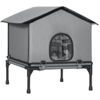 Casa para Gatos Dobrável com Almofada Elevada e Resistente à Água Caverna para Gatos 62x58,5x60 cm Cinza — foto 1