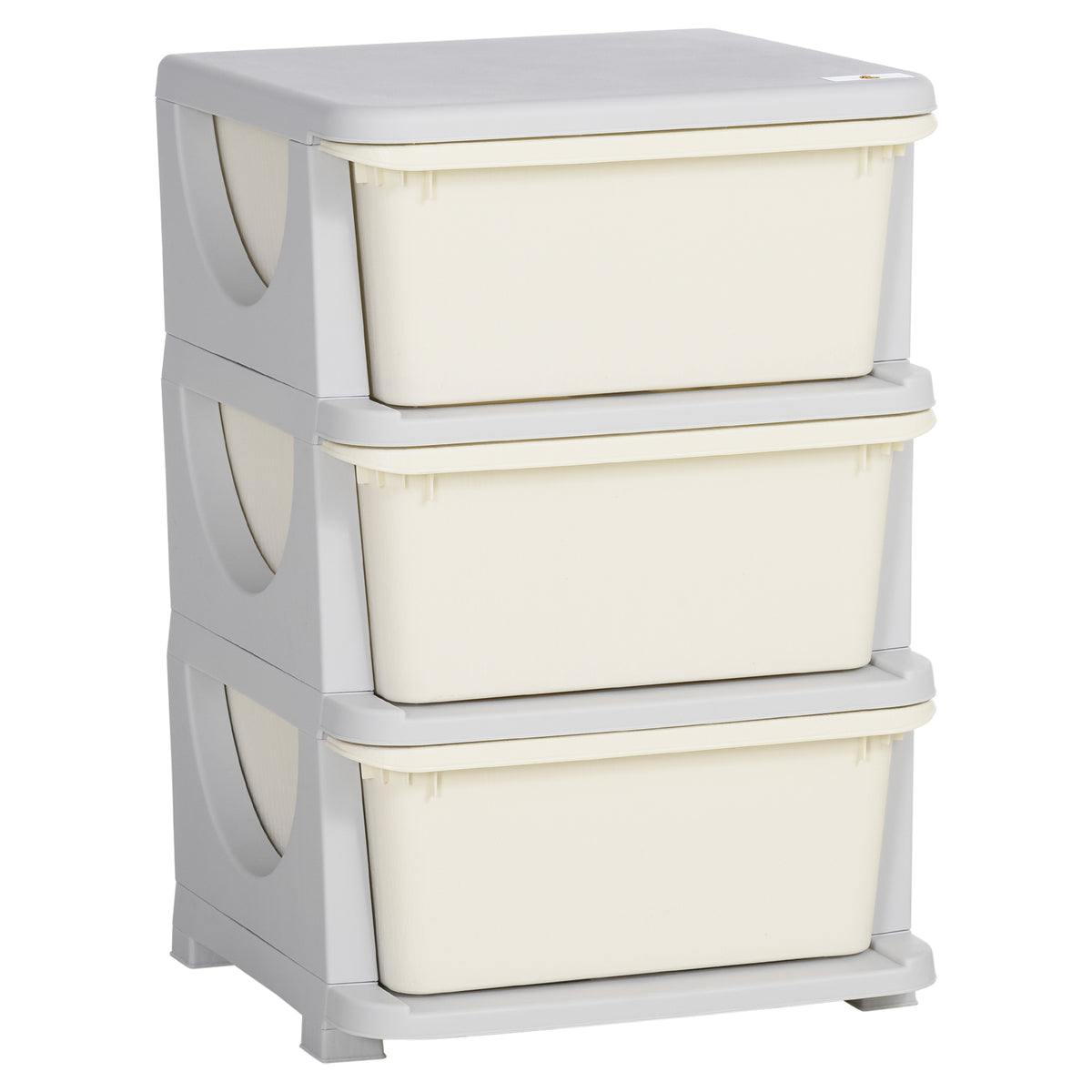 Organizador de Brinquedos para Crianças acima de 3 Anos com 3 Gavetas Arrumação para Brinquedos Roupas Livros 37x37x56,5 cm Bege — foto 1