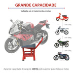 Plataforma Elevação para Motocicletas Macaco Elevador para Reparação Estacionar Aço 28x34x30-40cm Vermelho — foto 4
