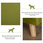 Sofá-cama para animais de estimação Sofá para cães Gatos com almofada acolchoada removível Pernas de madeira 73x58x37 cm Latão de veludo — foto 7