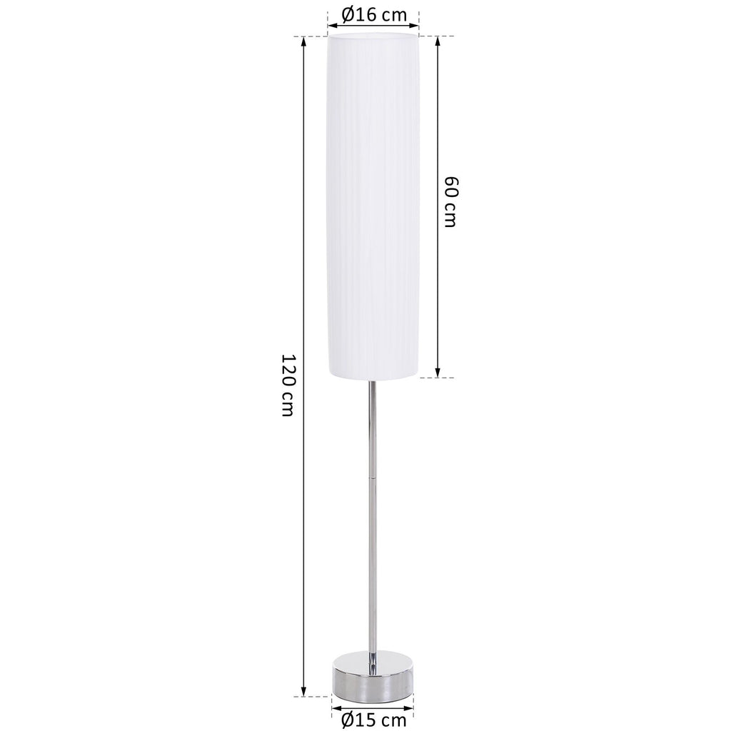 Candeeiro de Pé Moderno para o Quarto com Luzes E27, 40W e Interruptor de Pé, com Base de Aço Inoxidável Cor Branca 120cm — foto 3