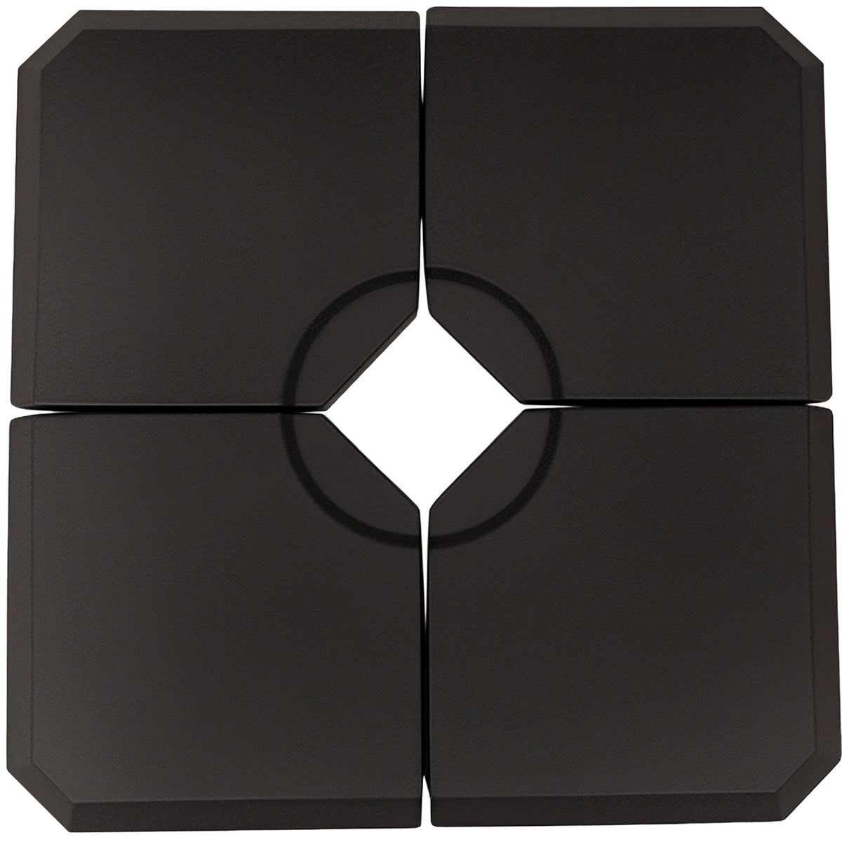 Conjunto de 4 Pesos de Base para Chapéu de Sol Base para Chapéu de Sol Preenchível de 80 kg de Água ou 120 kg de Areia Estável 100x100x9,5 cm Preto — foto 1