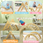 Triangulo de Escalada de Madeira Escalada para Crianças de 18-48 Meses com Rampa e Arco de Aprendizagem 219x72,5x68,5 cm Madeira — foto 4