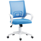 Cadeira de Escritório de Malha Cadeira de Escritório Giratória com Altura Ajustável Função Basculante e Apoio para os Braços Cadeira de Estúdio Carga 120 kg 57x55x89-109 cm Azul — foto 1