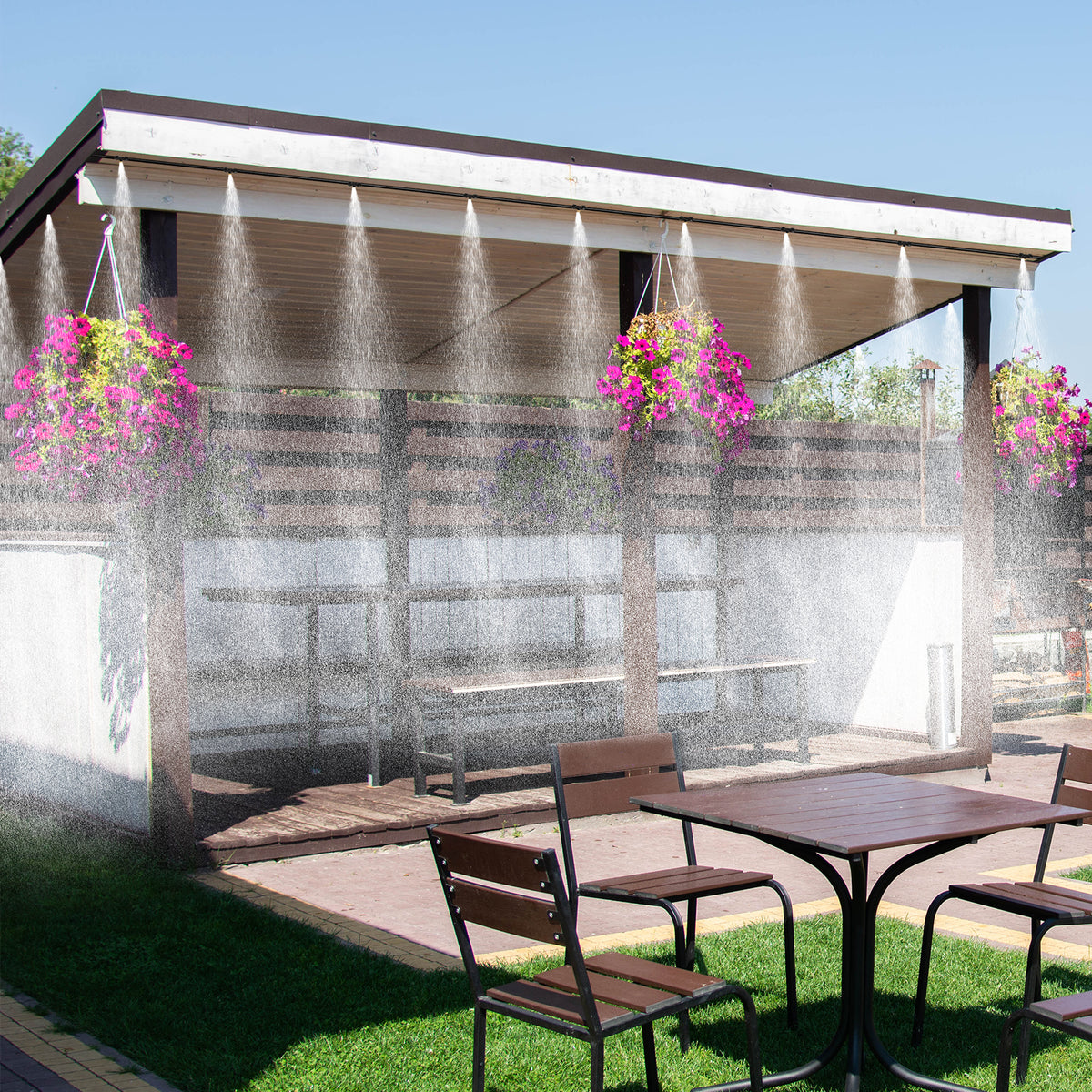 Nebulizador de Água para Jardins Sistema de Resfriamento por Nebulização para Pátio Jardim Ar Livre 6m Preto — foto 2