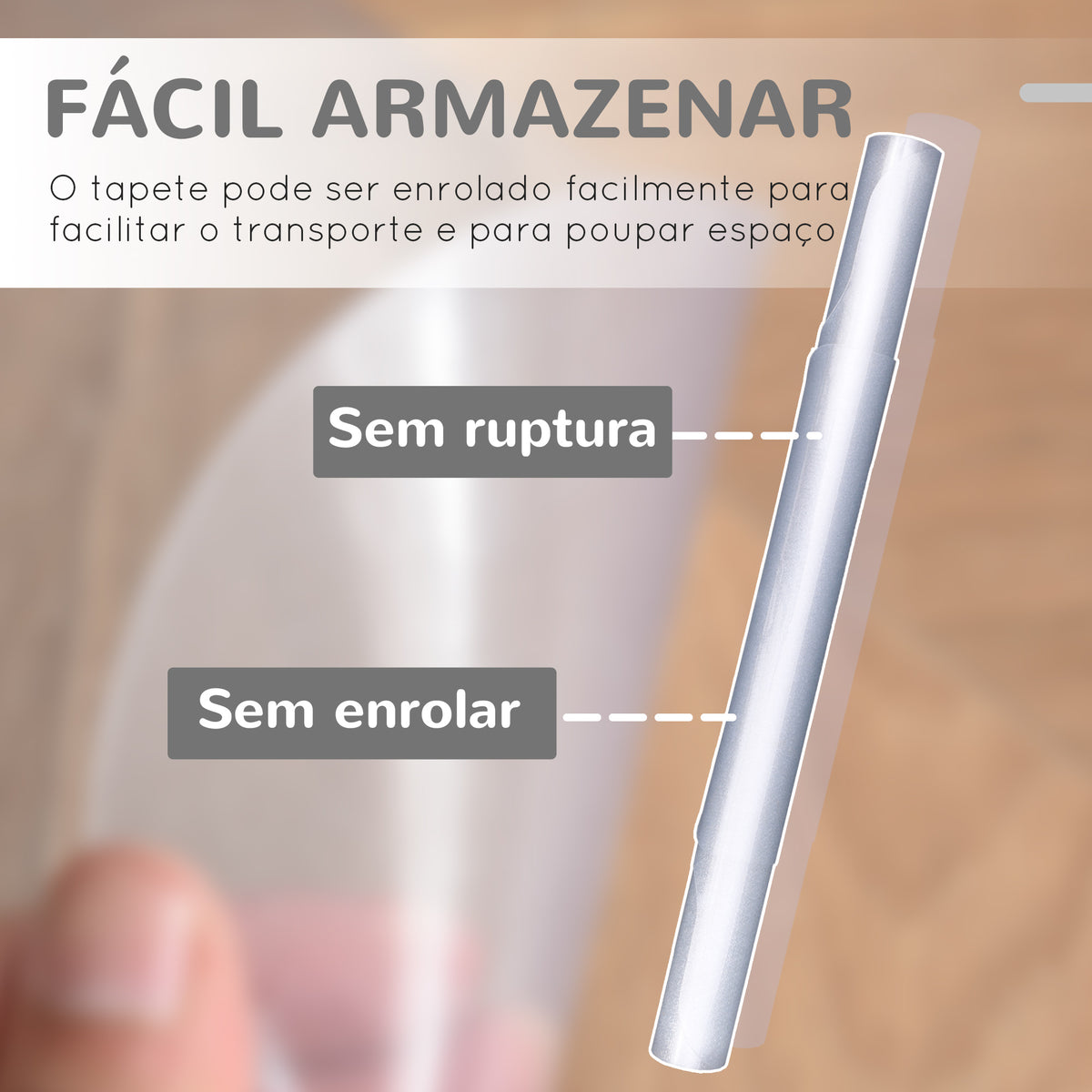 Tapete Protetor para Cadeira de Escritório 90x120 cm Protetor de Chão de PVC Transparente — foto 4