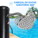 Duche Solar de 20 Litros para Exterior Duche de Piscina com Cabeçal Toneira e Regulador de Água Quente Máx 60℃ para Jardim Pátio Praia Ø11x217 cm Preto — foto 6