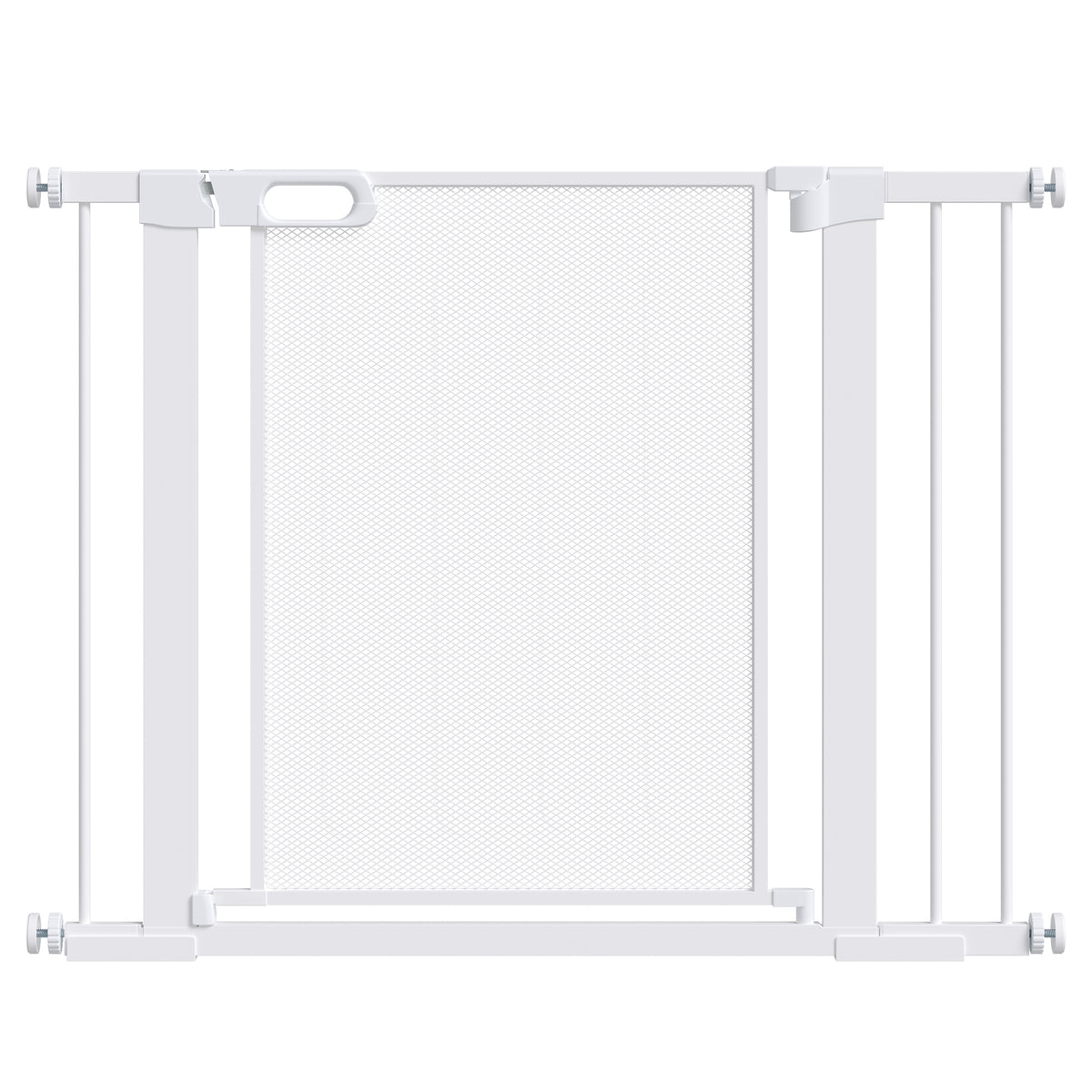 Barreira de Segurança para Cães Extensível 75-103 cm Barreira para Escada e Portas com 2 Extensões Duplo Bloqueio Fechamento Automático Branco — foto 1