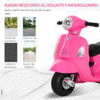Mota elétrica para crianças com licença acima de 18 meses com faróis buzina e 4 rodas licenciadas 66,5x38x52 cm Rosa — foto 6