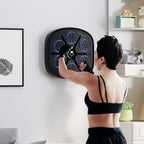 Máquina de Boxe Musical com 9 Modos de Velocidade Luvas e Conexão Bluetooth Boxe Musical de Parede com Luzes LED para Adultos e Crianças em Casa Escritório Ginásio 41,8x44,6x7,5 cm Preto — foto 2