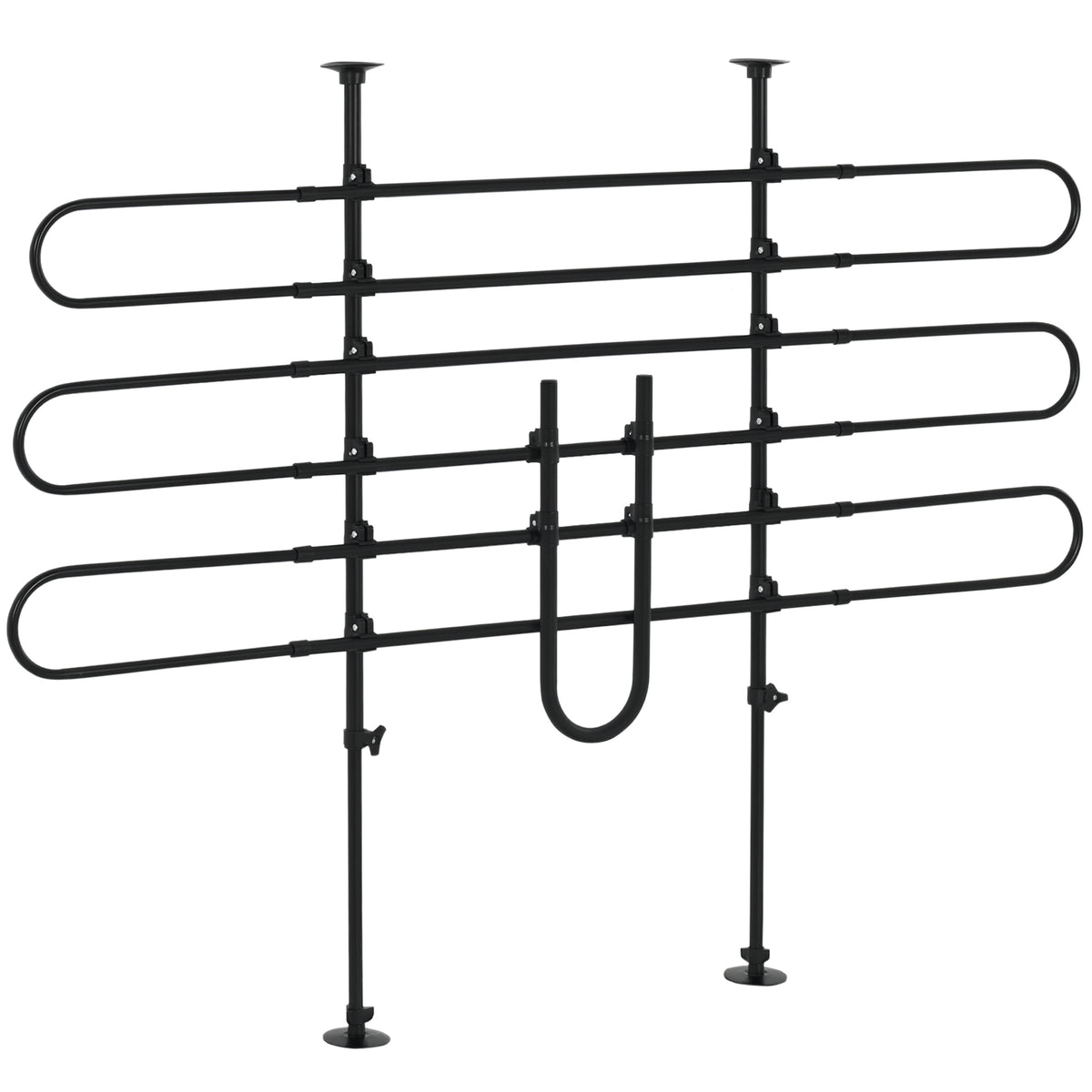 Grade de Segurança de Carro para Cães Ajustável em Largura e Altura 87-135x85x120cm Grade Separadora para Porta Malas de Carro Universal Metal Preto — foto 1