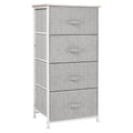 Cómoda com 4 Gavetas de Tecido Móvel de Arrumação Multifuncional para Dormitório Sala de Estar Corredor 45x30x92 cm Cinza e Branco — foto 1