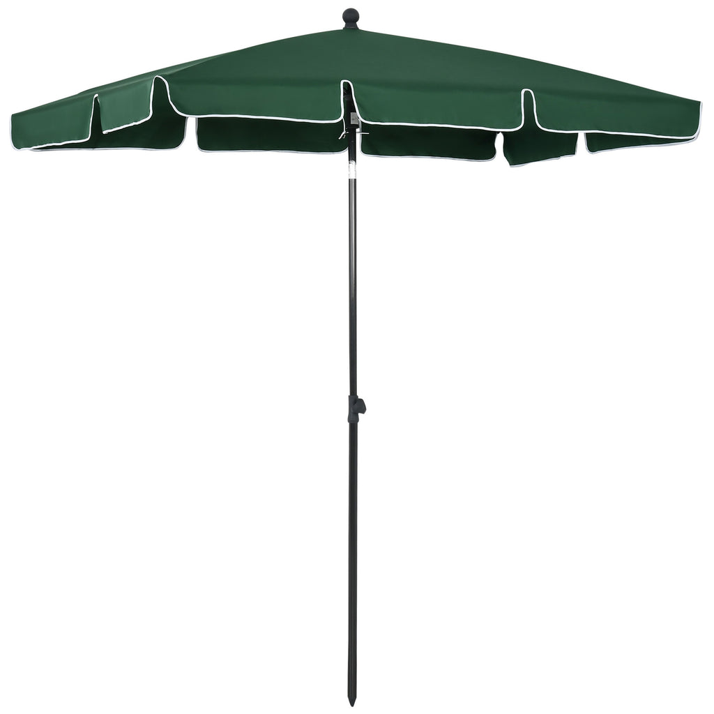 Chapéu de Sol Retangular de Jardim 198x130x240cm Chapéu de Sol de Alumínio com Função de Inclinação para Terraço Pátio Exterior Verde — foto 1