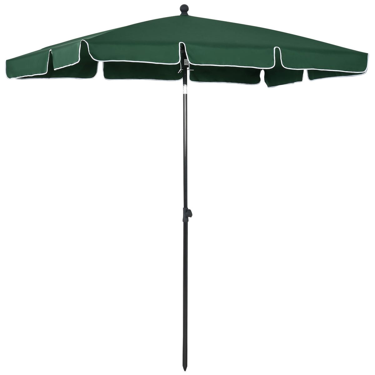 Chapéu de Sol Retangular de Jardim 198x130x240cm Chapéu de Sol de Alumínio com Função de Inclinação para Terraço Pátio Exterior Verde — foto 1