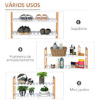Sapateira multiuso com 4 níveis Máximo 11 pares com compartimento para botas altas Prateleira para sapatos Madeira maciça de pinho 68x26x78 cm Branco — foto 7