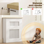 Cobertura para Radiadores Proteção Radiador de MDF 78x19x81 cm Cobertura de Radiador Desenho Moderno de Ripas e Colmeia para Sala Quarto Branco — foto 6