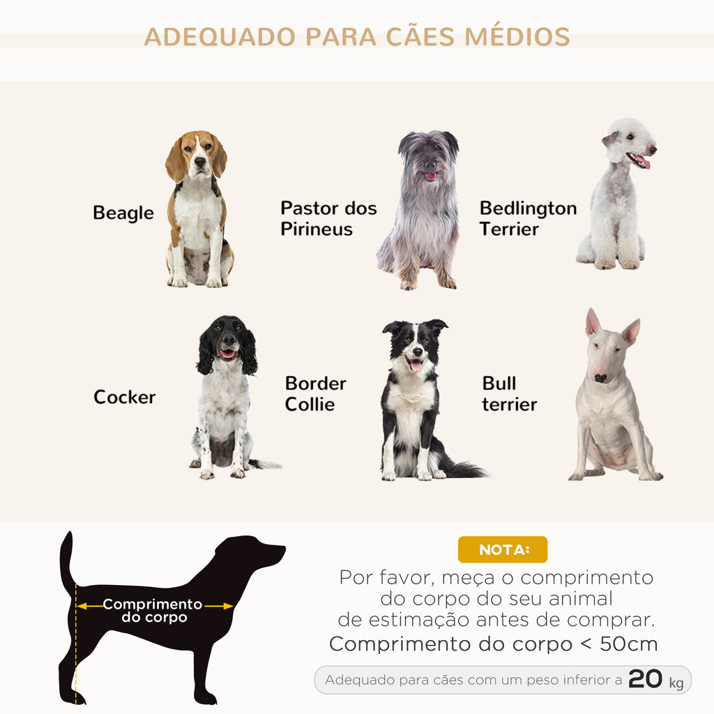 Sofá para Cães Médios Cama Elevada para Cães com Pernas de Madeira Cama para Animais de Estimação Capacidade 20 kg 82x54x36 cm Cinzento — foto 7