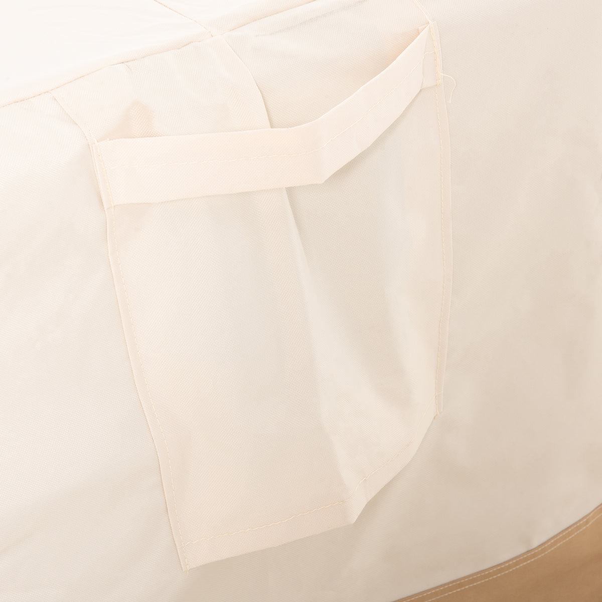 Capa Protetora para Móveis de Jardim 270x200x78cm Tecido Oxford 600D Impermeável Cobertura para Sofás Mesas Exterior com 4 Ventilações 5 Alças Cordão de Tração Bege — foto 7