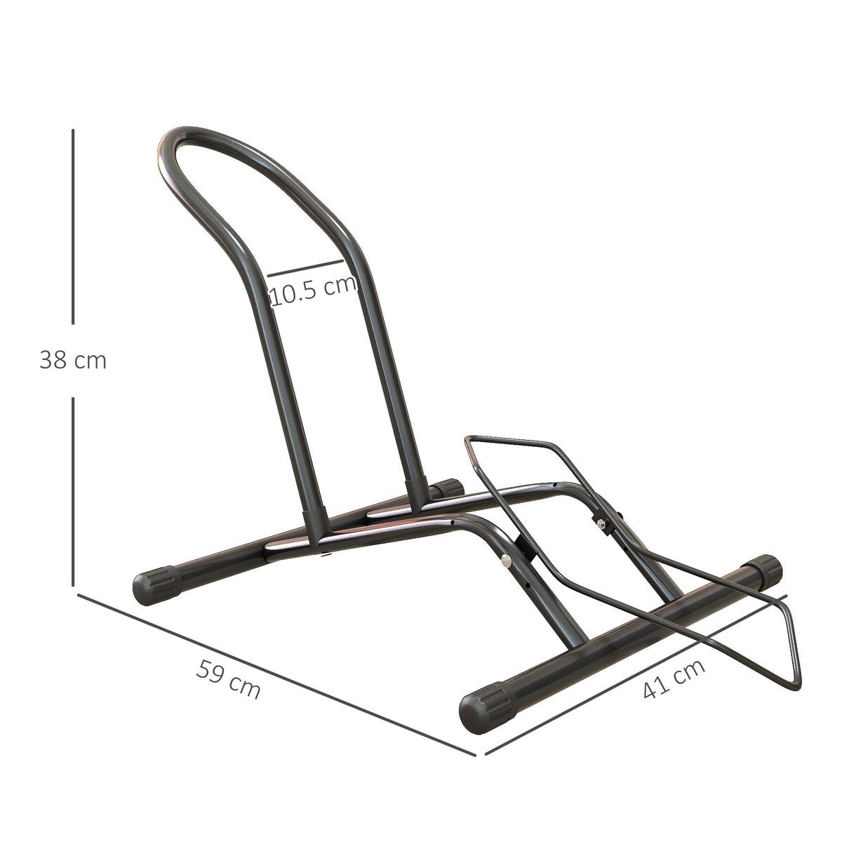 Estacionamento para Bicicletas Suporte para Bicicletas de Aço Estacionamento de Bicicletas de Chão Portátil para Interior e Exterior 59x41x38 cm Preto — foto 3