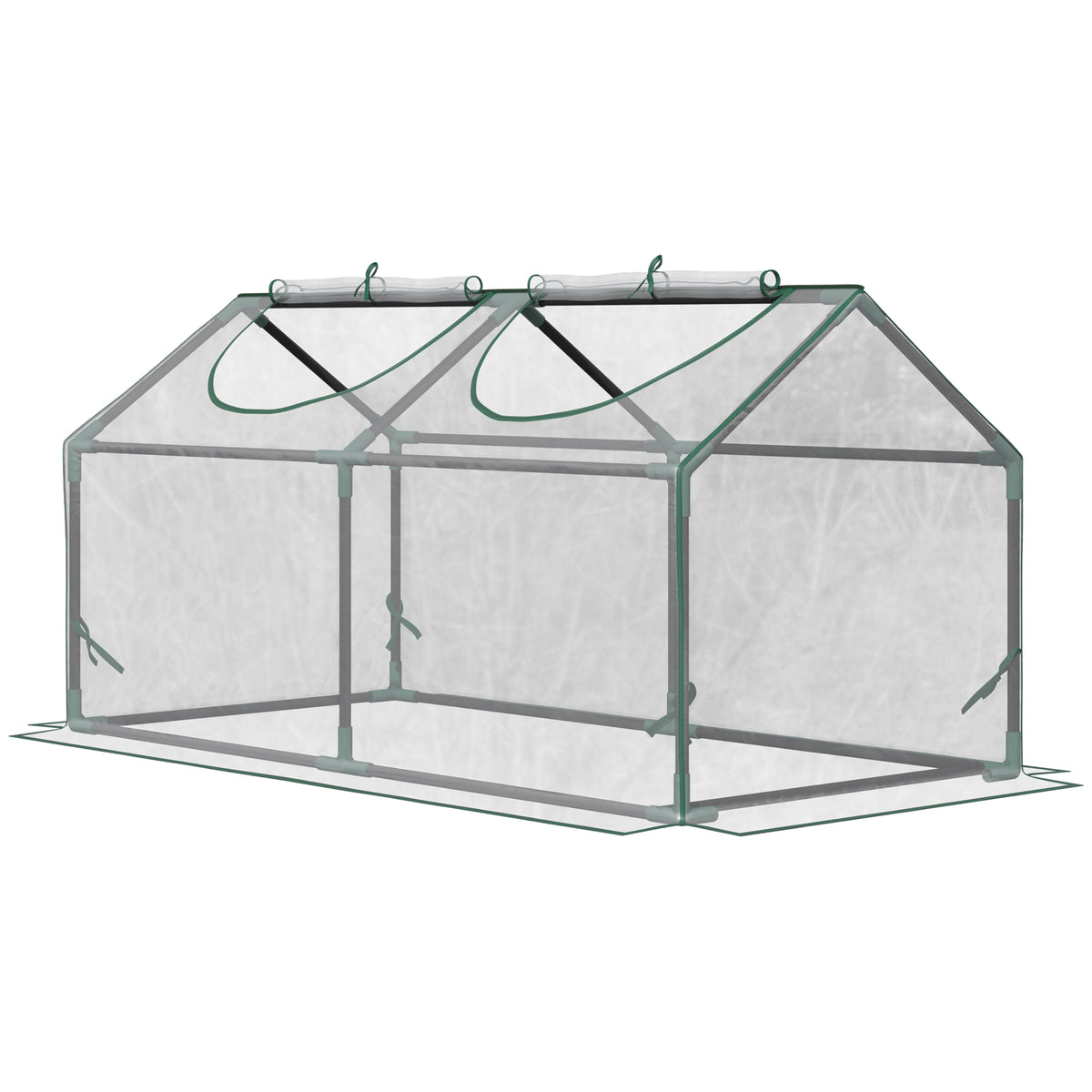 Estufa 119x60x60cm Estufa de Jardim com 2 Janelas Enroláveis para Cultivo de Plantas Verduras Flores Transparente — foto 1
