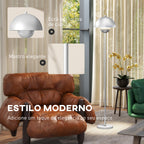 Candeeiro de Pé Moderno 155 cm Candeeiro de Pé para Sala com Ecrã em Forma de Taça Refletora de Luz Interruptor de Pé Suporte E27 sem Lâmpada para Quarto Escritório Sala de Estar Ø35x155 cm Prata — foto 4