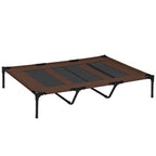Cama para Animais de Estimação Cama Elevada para Cães Gatos com Tecido Transpirável para Dormir Relaxar Exterior Jardim Terraço 122x92x23cm Marrom — foto 1