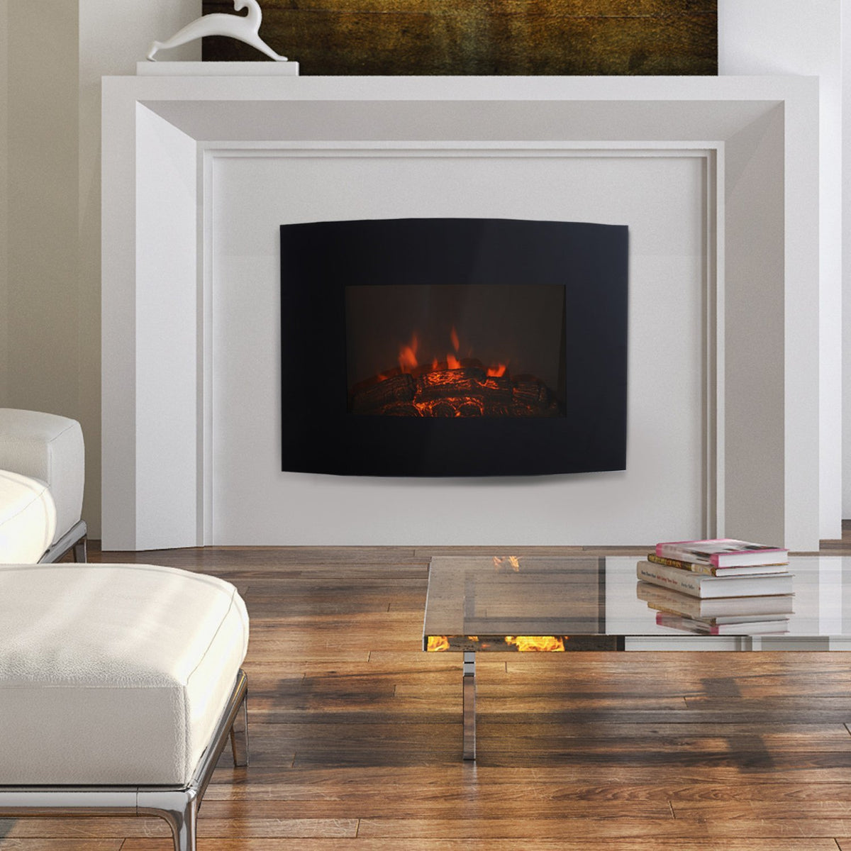® Lareira Eléctrica tipo Aquecedor de parede 900W/1800W – 65x11.4x52cm — foto 2